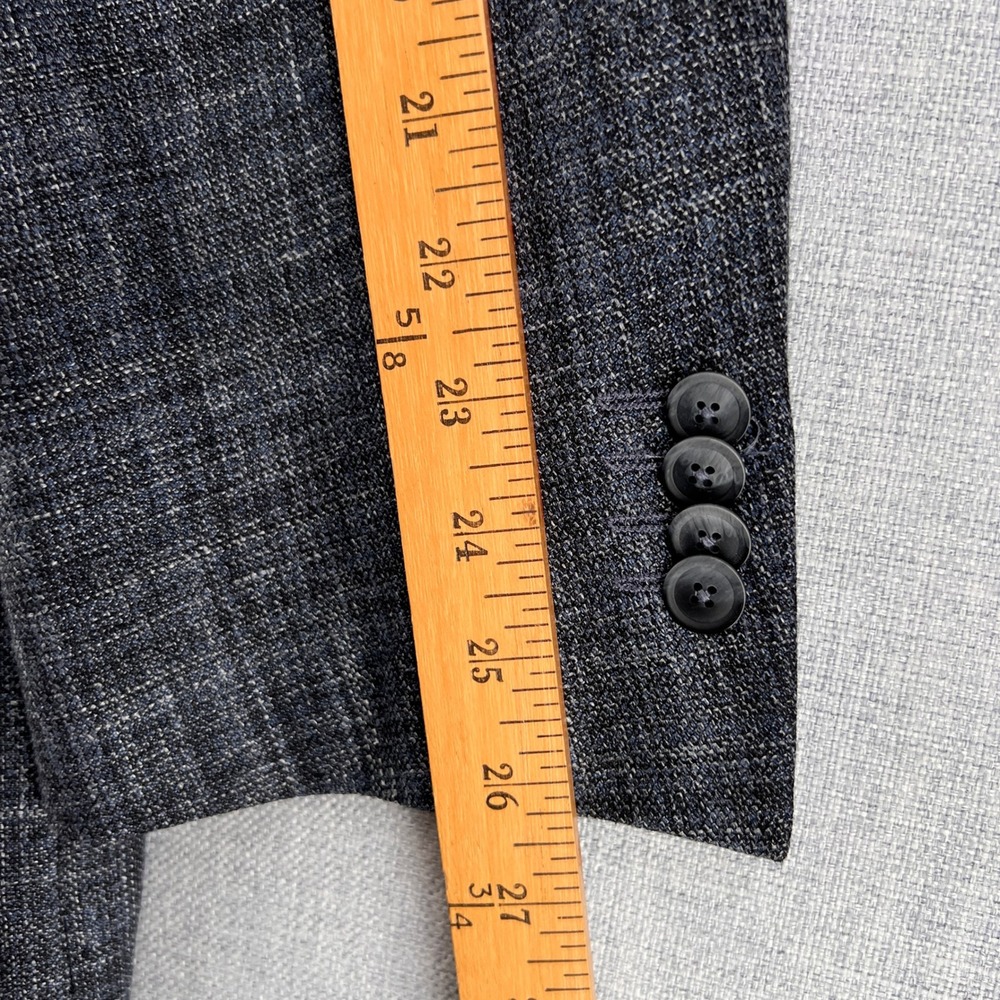 Joseph Abboud E Thomas Wool Silk Linen‎ Blazer Sport Coat Men 50R Gray Plaid Ivy - Picture 10 of 13